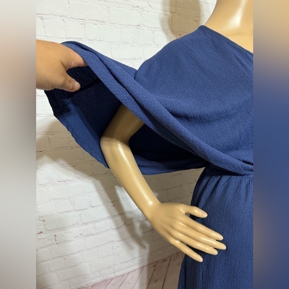 FREE PEOPLE “ Venus One Piece” women’s butterfly sleeve jumpsuit in blue XS nwt - Picture 8 of 13